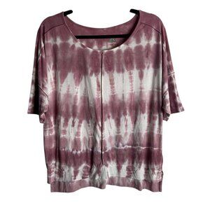 Green Tea Size Medium Pink White Tie Dye High Low Tee Soft Casual Oversized Boho